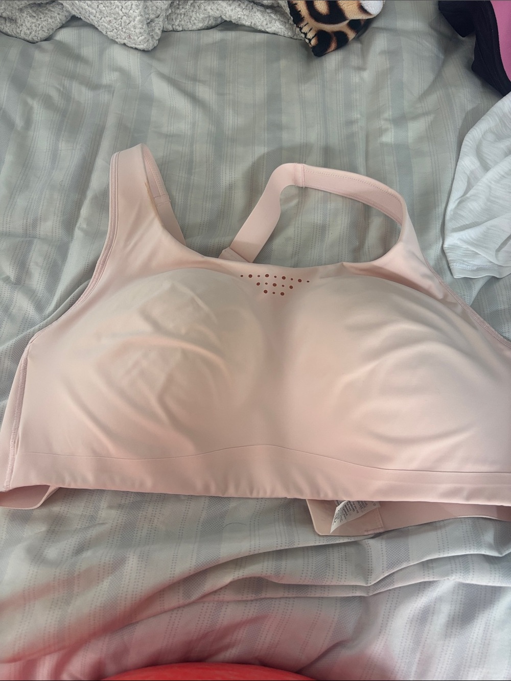 Athleta Pale Pink Wireless Sports Bra with Vent Detail